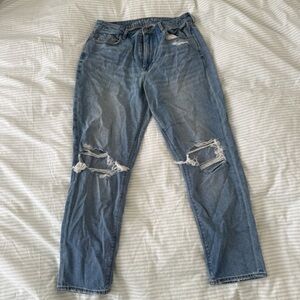 Light Blue Distressed Mom Jeans